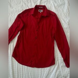 Express Men's Vibrant Red Button Down Shirt